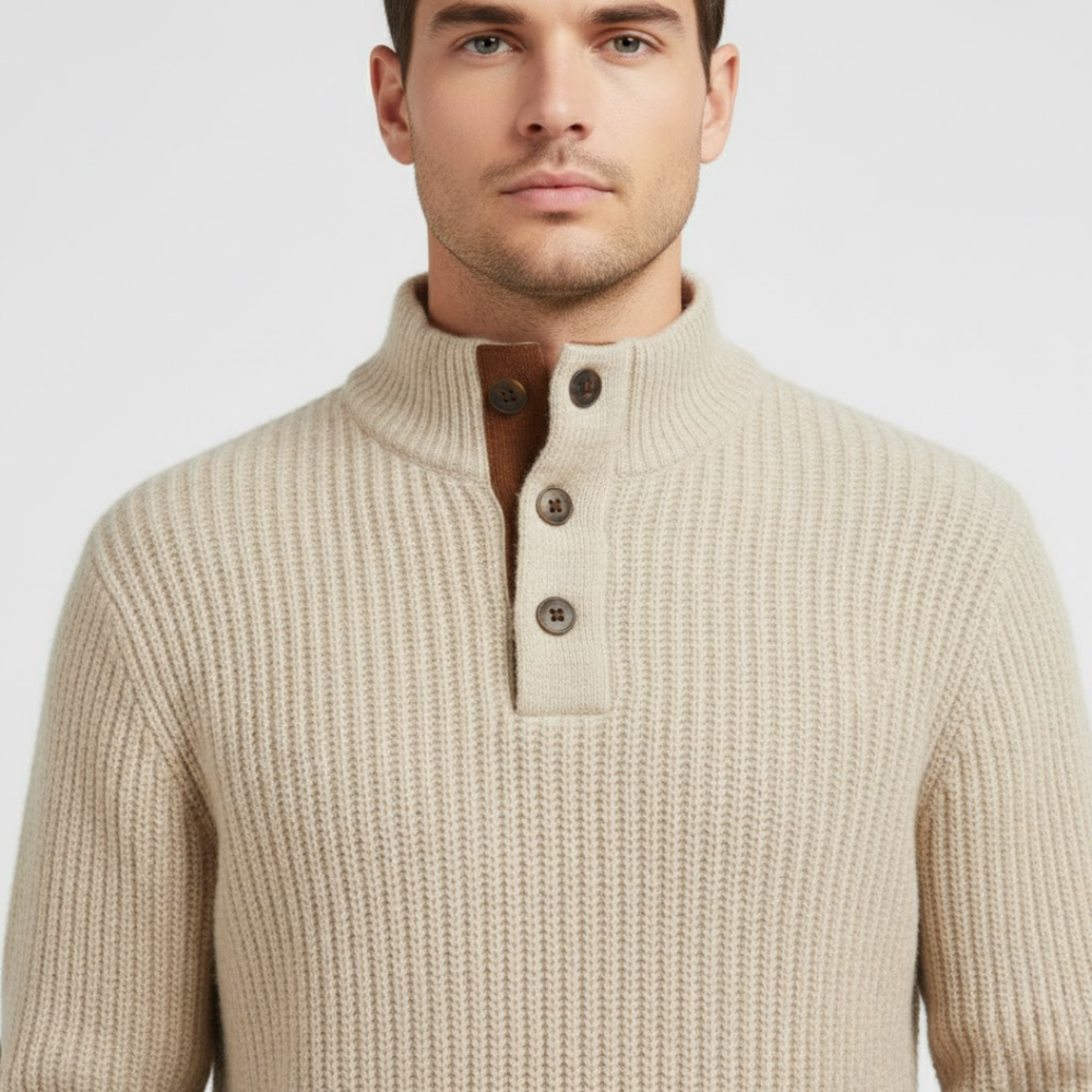 Hunter | Men’s Henley Jumper with Elbow Patches