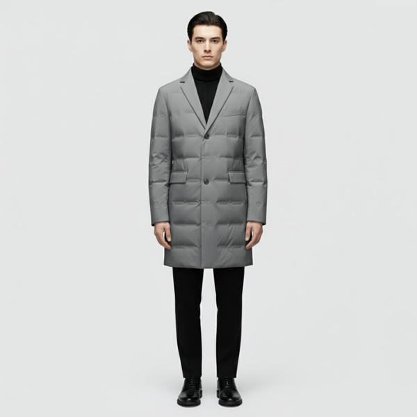 Adam | Men’s Premium Parka Coat Grey