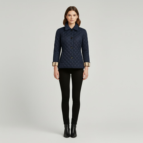 Alexandra | Women’s Quilted Winter Jacket Navy Blue