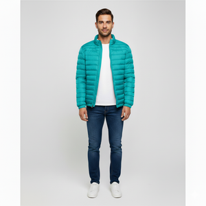 Angus | Men’s Stand Collar Padded Jacket Torquoise