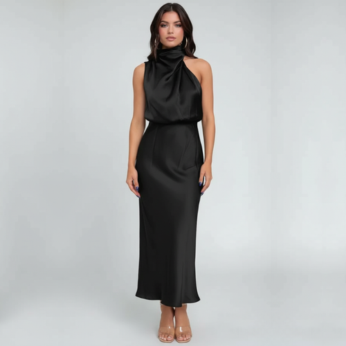Annabelle | Women’s Off Shoulder Maxi Evening Dress Black