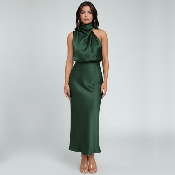 Annabelle | Women’s Off Shoulder Maxi Evening Dress Green