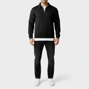 Anthony | Men’s Quarter Zip Jumper Black