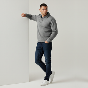 Anthony | Men’s Quarter Zip Jumper Grey