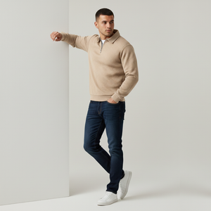 Anthony | Men’s Quarter Zip Jumper Khaki