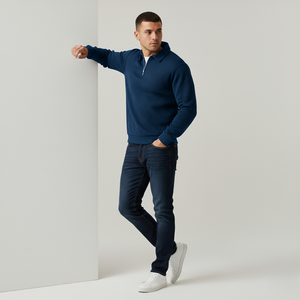 Anthony | Men’s Quarter Zip Jumper Marineblue