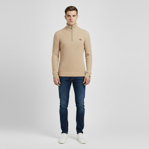 Arthur | Men’s Half-Zip Sweater Beige