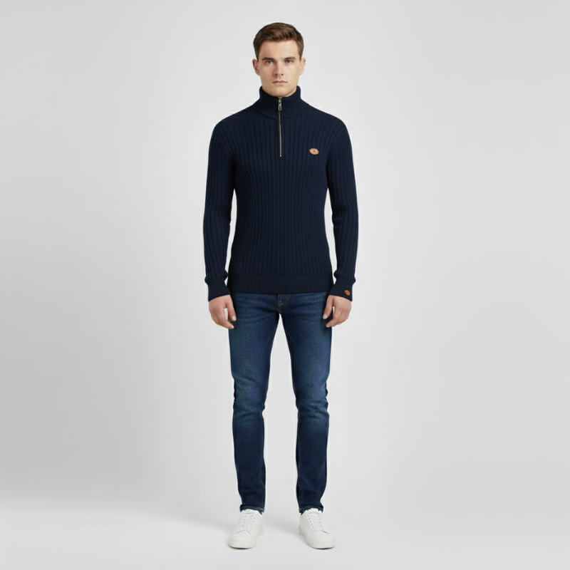 Arthur | Men’s Half-Zip Sweater Blue