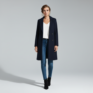 Bella | Women's Button Front Overcoat Black