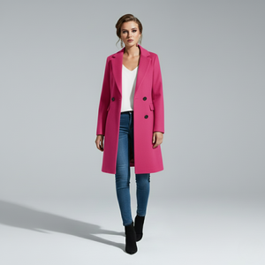 Bella | Women's Button Front Overcoat Pink