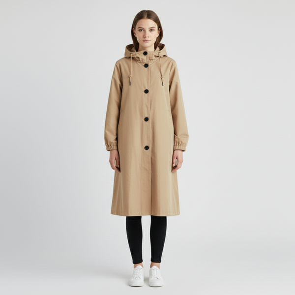 Bonnie | Women's Hooded Raincoat Beige