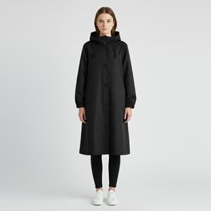 Bonnie | Women's Hooded Raincoat Black