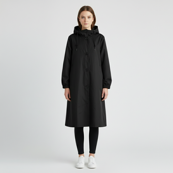 Bonnie | Women's Hooded Raincoat Black