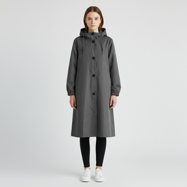 Bonnie | Women's Hooded Raincoat Grey