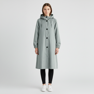 Bonnie | Women's Hooded Raincoat Light Grey