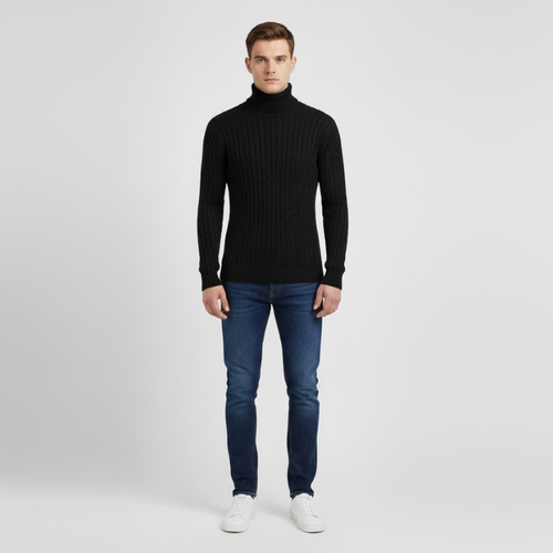 Callum | Men’s Turtleneck Jumper Black
