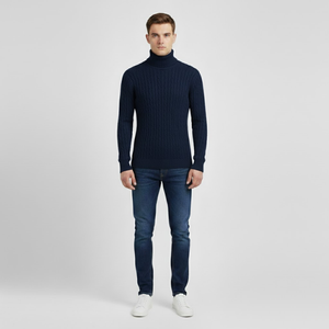 Callum | Men’s Turtleneck Jumper Marine