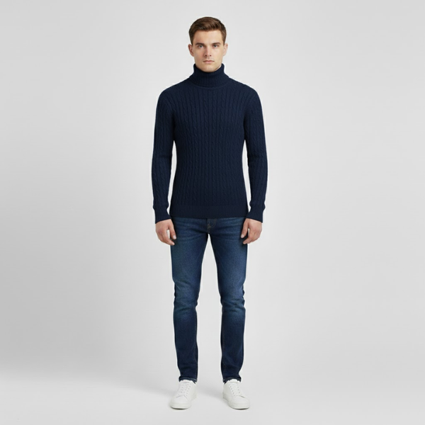 Callum | Men’s Turtleneck Jumper Marine