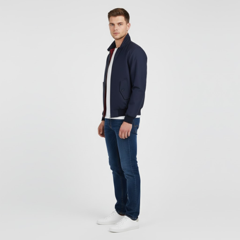 Carter | Men’s Harrington Jacket Dark Blue