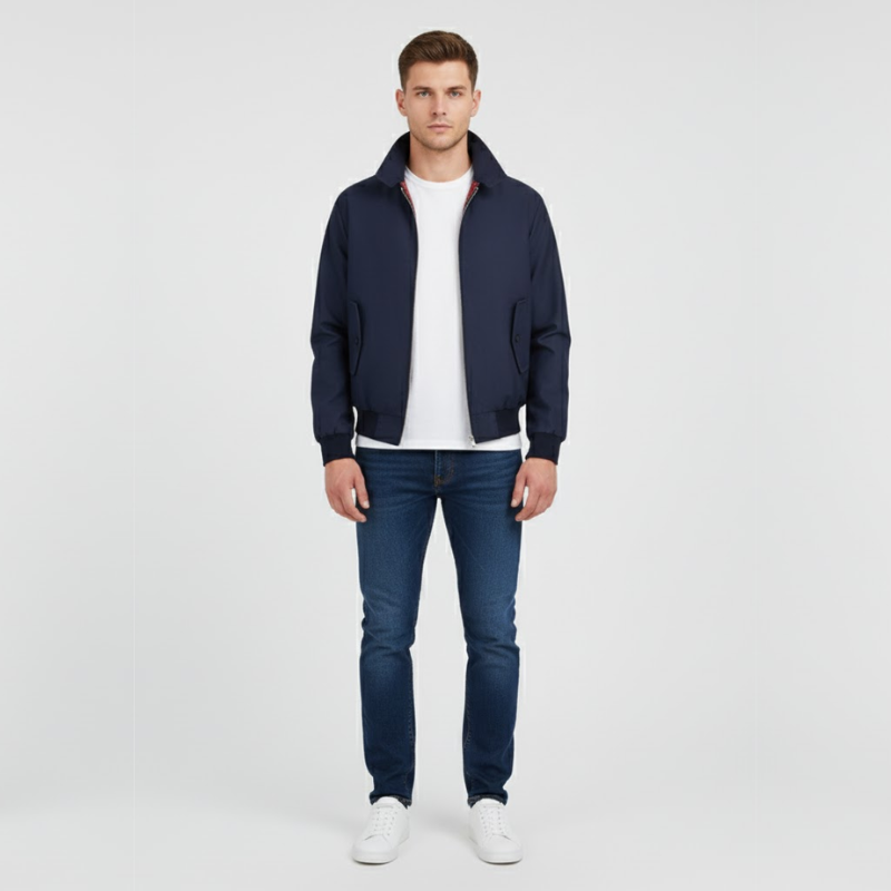 Carter | Men’s Harrington Jacket Dark Blue