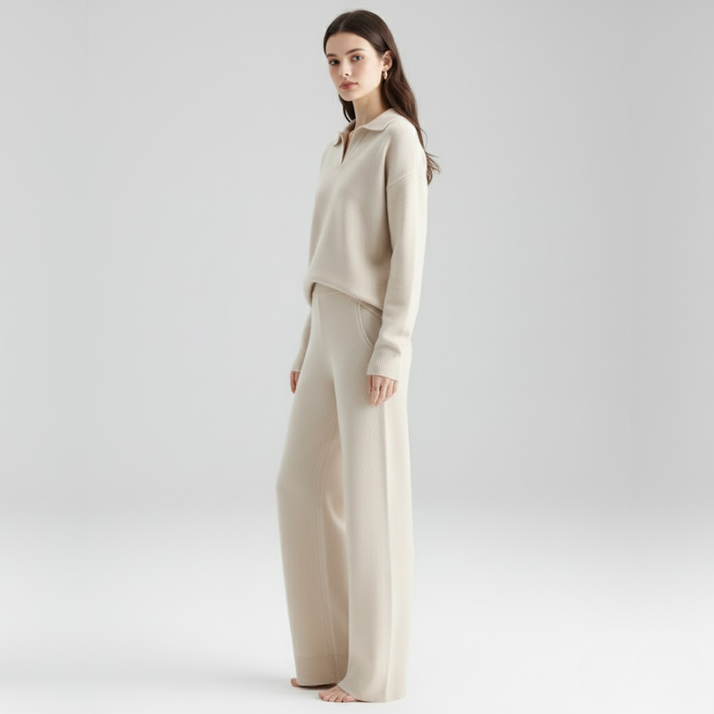 Delilah | Women’s Two-Piece Loungewear Set Beige