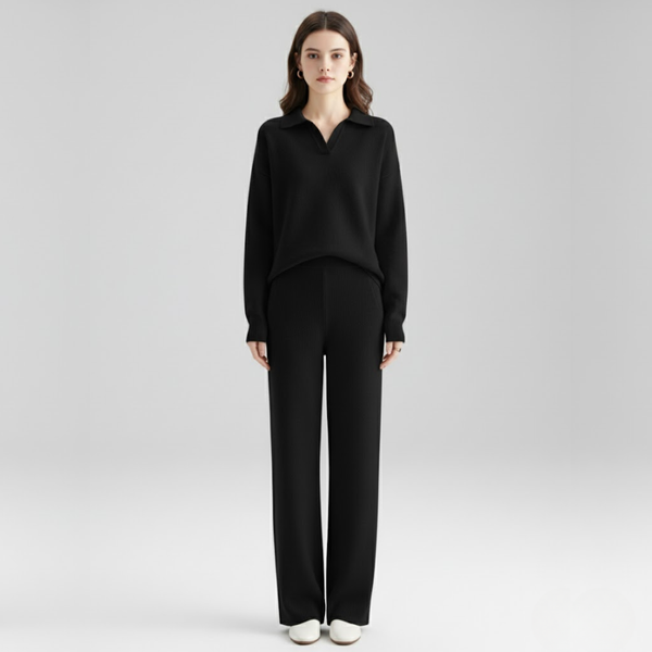 Delilah | Women’s Two-Piece Loungewear Set Black