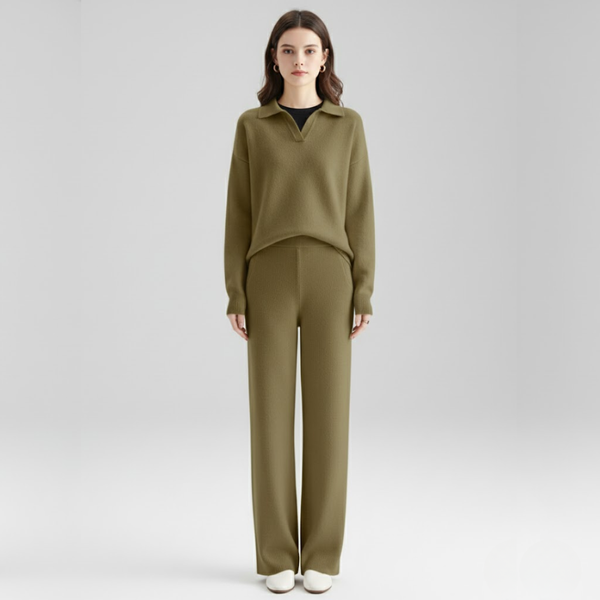 Delilah | Women’s Two-Piece Loungewear Set Khaki