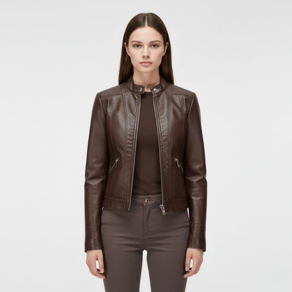 Eleanor | Women’s Long Sleeve Jacket Dark Brown