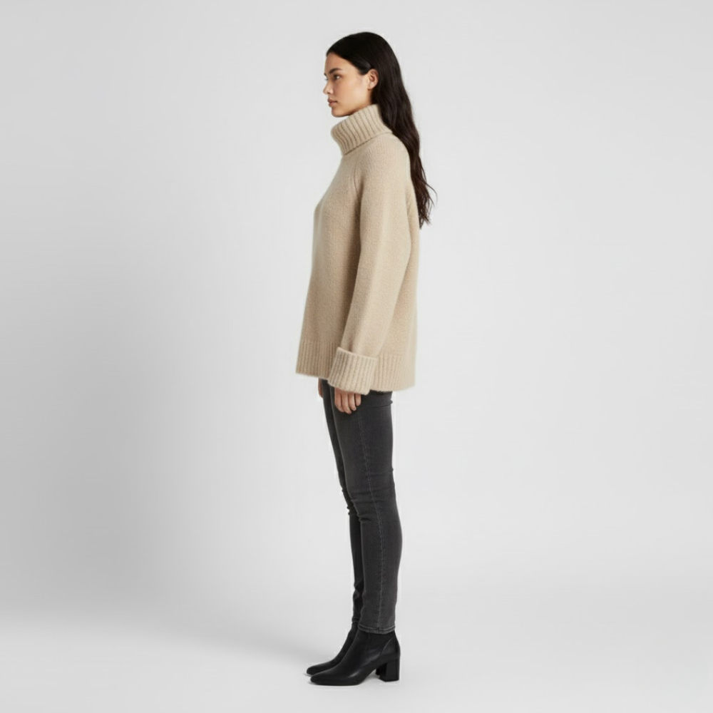 Ella | Women’s Turtleneck Sweater Camel