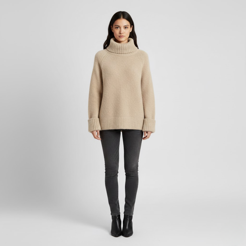 Ella | Women’s Turtleneck Sweater Camel