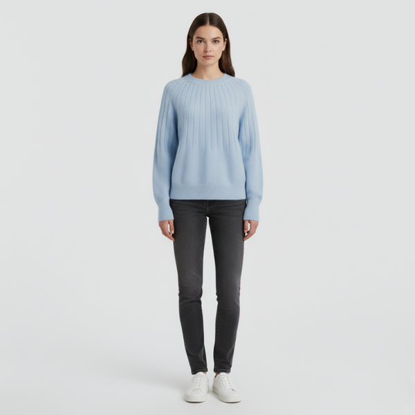 Erin | Women's Knit Jumper Pullover Light Blue