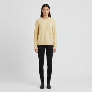Erin | Women's Knit Jumper Pullover Light Yellow