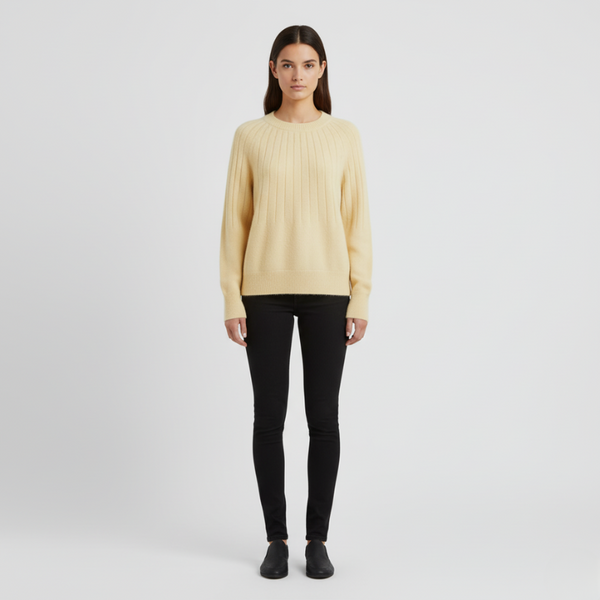 Erin | Women's Knit Jumper Pullover Light Yellow