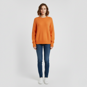 Erin | Women's Knit Jumper Pullover Orange