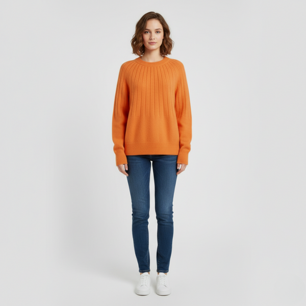 Erin | Women's Knit Jumper Pullover Orange