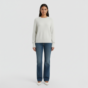 Erin | Women's Knit Jumper Pullover White