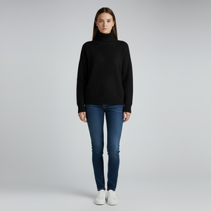 Esme | Women’s Cozy Roll-Neck Sweater Black