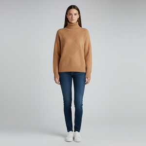 Esme | Women’s Cozy Roll-Neck Sweater Brown