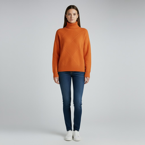 Esme | Women’s Cozy Roll-Neck Sweater Orange