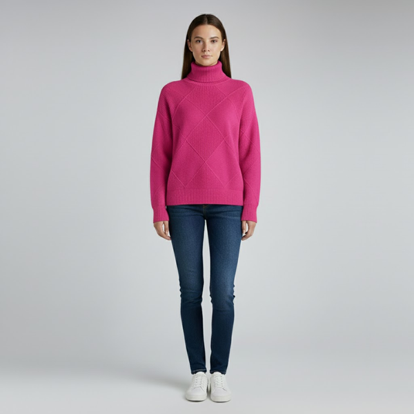 Esme | Women’s Cozy Roll-Neck Sweater Pink