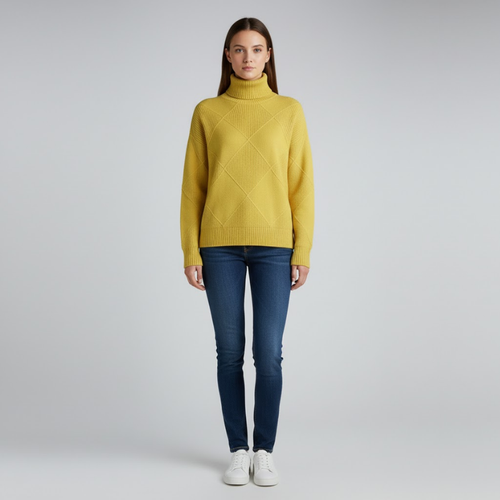 Esme | Women’s Cozy Roll-Neck Sweater Yellow