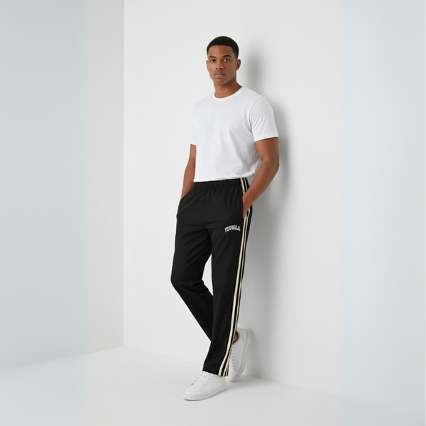 Gabriel | Men’s Double Side Stripe Joggers Black