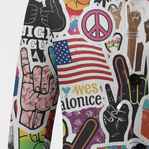 George | Men’s Long Graphic Print Coat