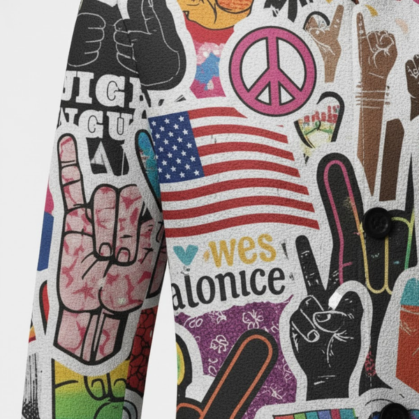 George | Men’s Long Graphic Print Coat