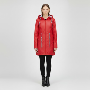 Gracie | Women's Waterproof Long Jacket Red