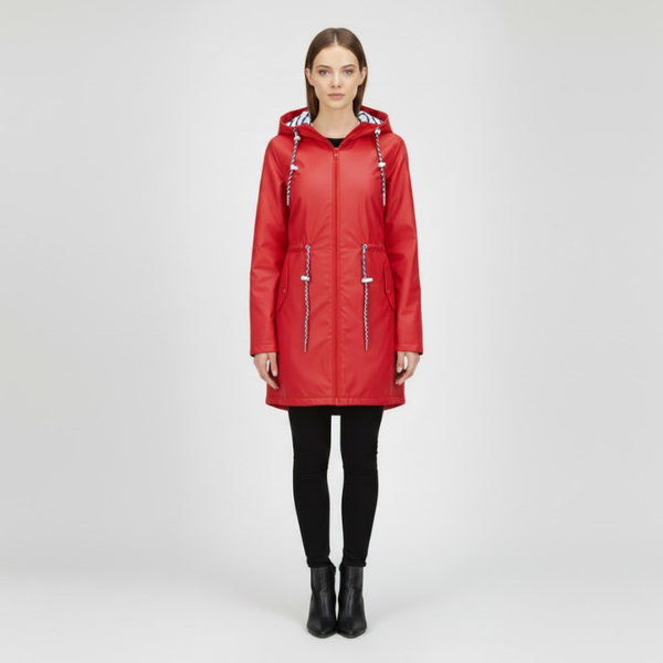 Gracie | Women's Waterproof Long Jacket Red