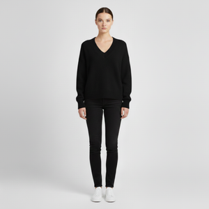 Hallie | Women’s V-Neck Jumper Black