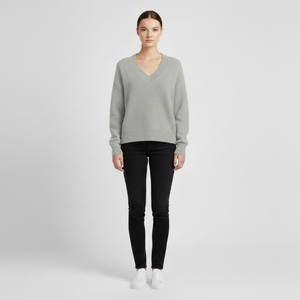 Hallie | Women’s V-Neck Jumper Grey
