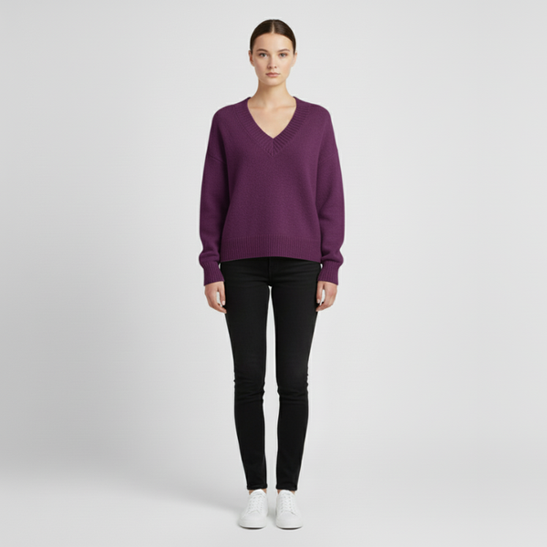 Hallie | Women’s V-Neck Jumper Purple