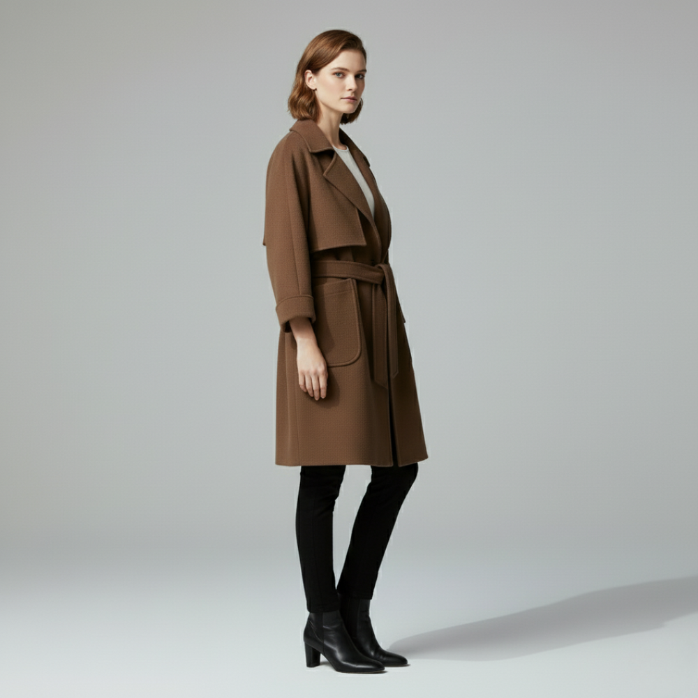 Holly | Women's Belted Oversized Trench Coat Brown